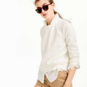 J Crew Pom Pom Border Sweatshirt